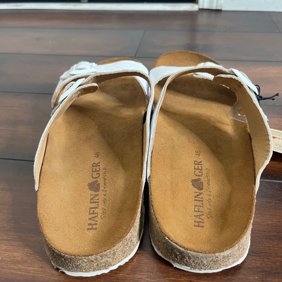 New Haflinger Men Bio Andrea Sandals White Intreccio Leather size EU 46 Comfort - Picture 5 of 11